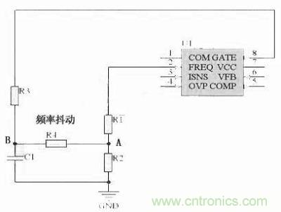 對于采用單顆鏡像電阻設(shè)定頻率，比如IR1150