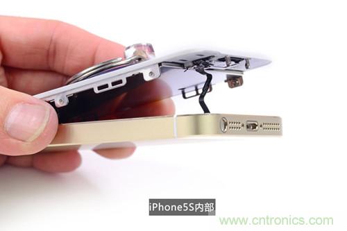土豪金iPhone 5S拆解：內(nèi)部結(jié)構(gòu)升級(jí)，維修難度增加