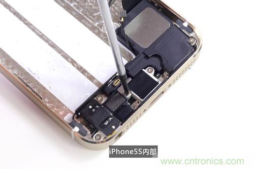 土豪金iPhone 5S拆解：內(nèi)部結(jié)構(gòu)升級(jí)，維修難度增加