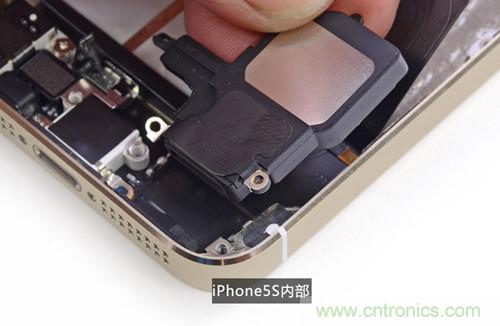 土豪金iPhone 5S拆解：內(nèi)部結(jié)構(gòu)升級(jí)，維修難度增加