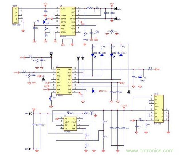 移動(dòng)電源電路。