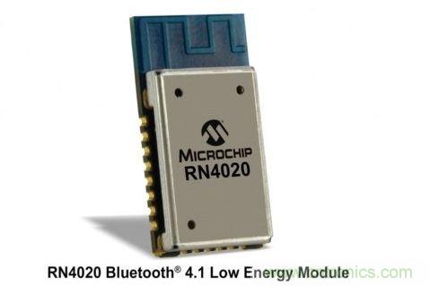 Microchip公司的RN4020模塊集成了包括天線在內(nèi)完整的低功耗藍牙射頻電路。RN4020采用密封的10mm x17mm x 2mm封裝，內(nèi)置有板載陶瓷天線、2.4GHz的低功耗藍牙收發(fā)器、帶完整的嵌入式低功耗藍牙協(xié)議棧的微控制器以及UART和USB接口。