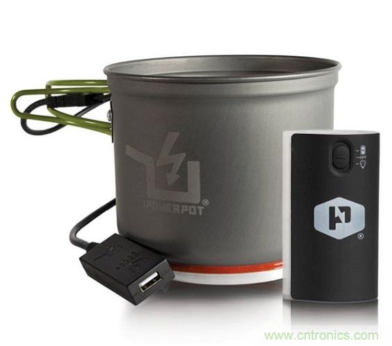 圖6：Powerpot設備利用熱源發(fā)電，使用者能一邊烹煮食物一邊為移動設備充電。