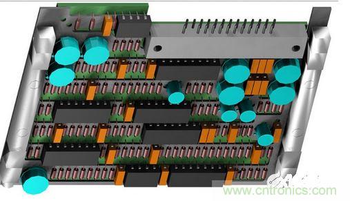 F-16戰(zhàn)斗機的雷達干擾裝置PCB，在所有的零組件下方有一個鋁制散熱器；千萬別讓機械工程師為了散熱器設(shè)計而自作主張布局PCB，以免犧牲電子能。