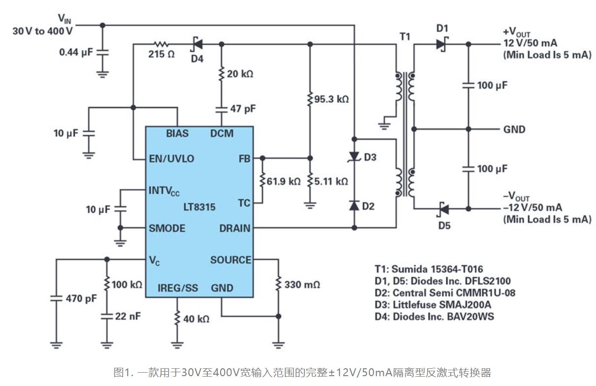 單個(gè)IC也能構(gòu)建緊湊、高效的雙極性穩(wěn)壓器
